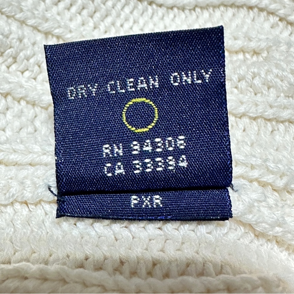 👉 Ralph Lauren Sport Women’s Cable Knit Turtleneck Sweater Cream 100% Cotton XL - Picture 6 of 8